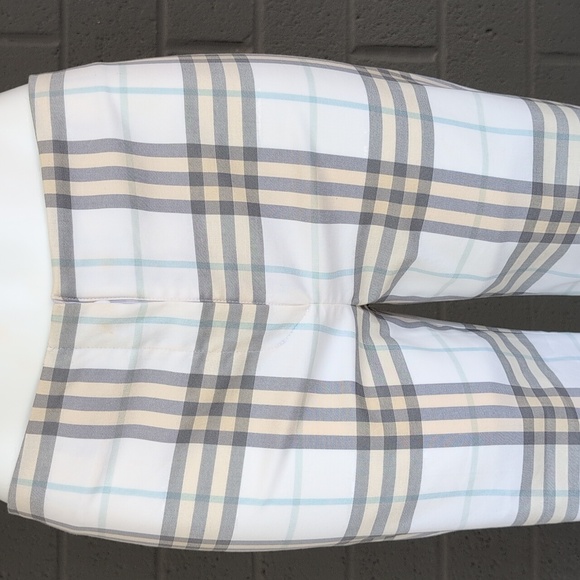 Burberry London Cotton Blend Novacheck Plaid Flare Pants Size 6 - Picture 8 of 13